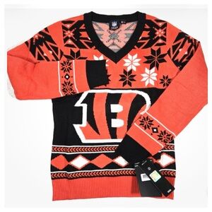 💵NFL Team Apparel Cincinnati Bengals Ugly Christmas Sweater Size Medium